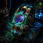 🌙 Świecąca skórzana bransoletka zodiakalna – 3-warstwowy pleciony design, regulowana długość, unisex 💫✨
