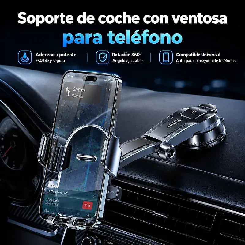 🚗📱 Uchwyt na telefon do samochodu z podwójną przyssawką | 400× większa stabilność, pewne mocowanie i automatyczne zaciskanie