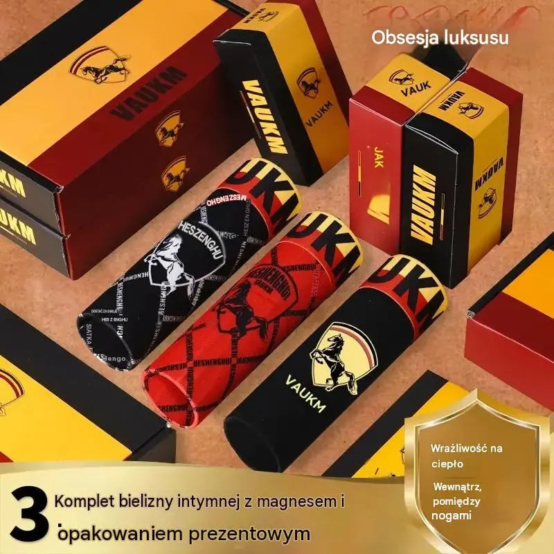 💥【1 komplet 3 szt. 99 zł】🚹✅🔥Bielizna męska oddychająca z lodowego jedwabiu, bezszwowa, wygodna, duże rozmiary, nowoczesny nadruk