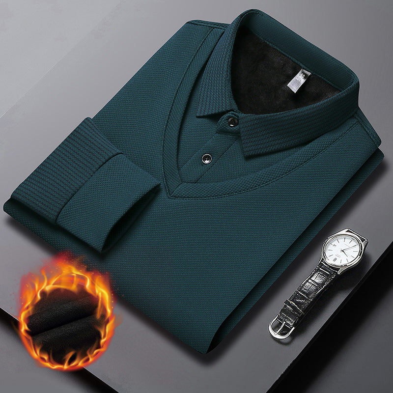 【M-4XL】Dwukolorowa koszulka POLO z paskami i efektem fałszywej warstwy