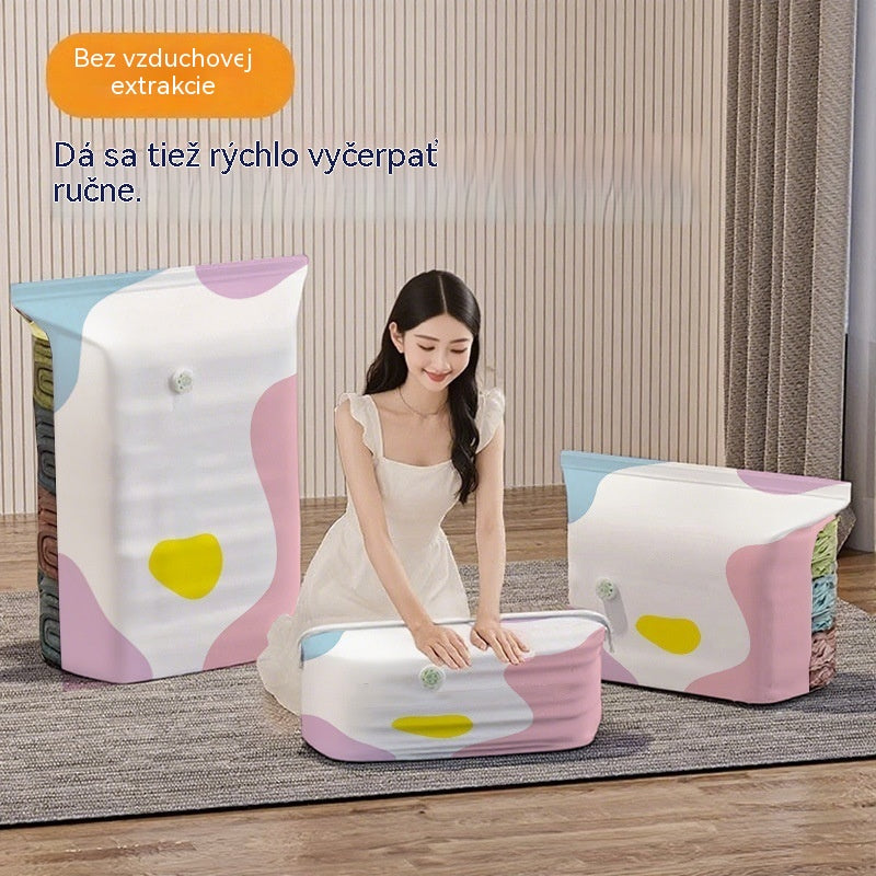 【5-dílná sada】 Velká, stlačitelná vakuová úložná kapsa: nevyžaduje pumpičku, je nepropustná a ideální pro úsporu místa v kufru a doma