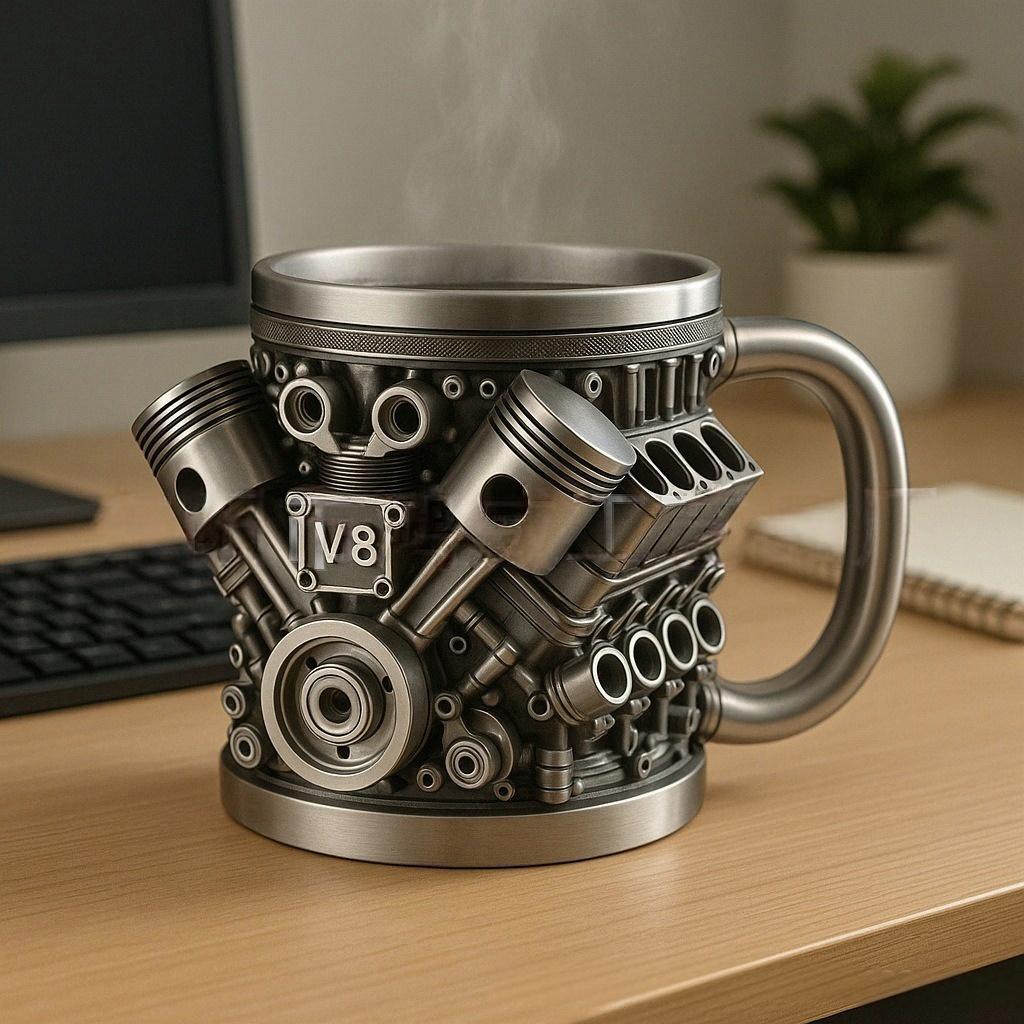 Kávový hrnek Creative Engine V6V8 z nerezové oceli