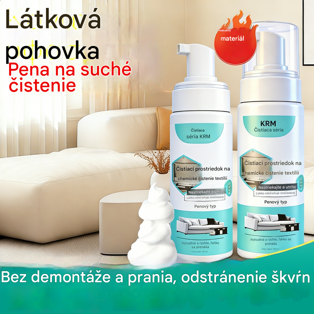 Tento vysoce účinný čistič pohovek má silné schopnosti odstraňovat skvrny, nevyžaduje vodu a je vhodný pro chemické čištění tkanin.