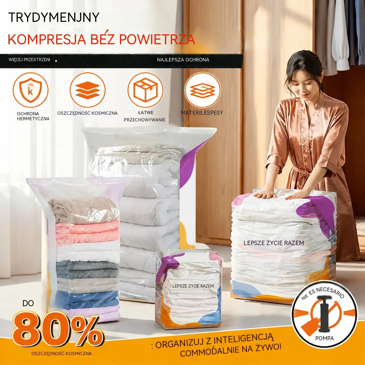 ⏳ Oferta ograniczona czasowo 🔥【Zestaw 4 sztuk】Worki próżniowe, worki do przechowywania chroniące przed kurzem