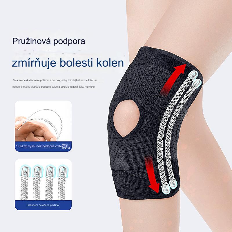 Dvojité pružinové chrániče kolen, vhodné pro běh, cyklistiku, hraní míče a jiné sporty